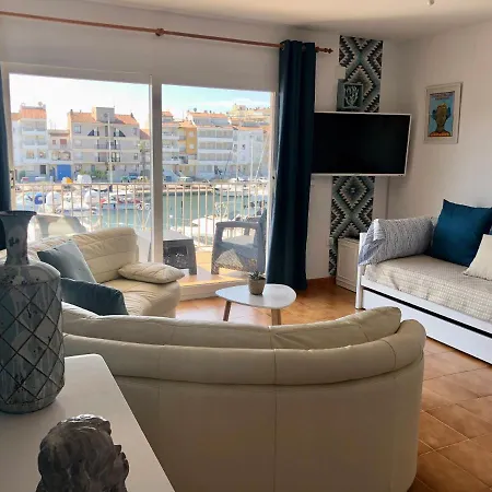 80 M2,port Rhodes D-2 Chambres, Terrasse Panoramique, Vue Sur Le Canal Principal D'empuriabrava Appartement Empuriabrava